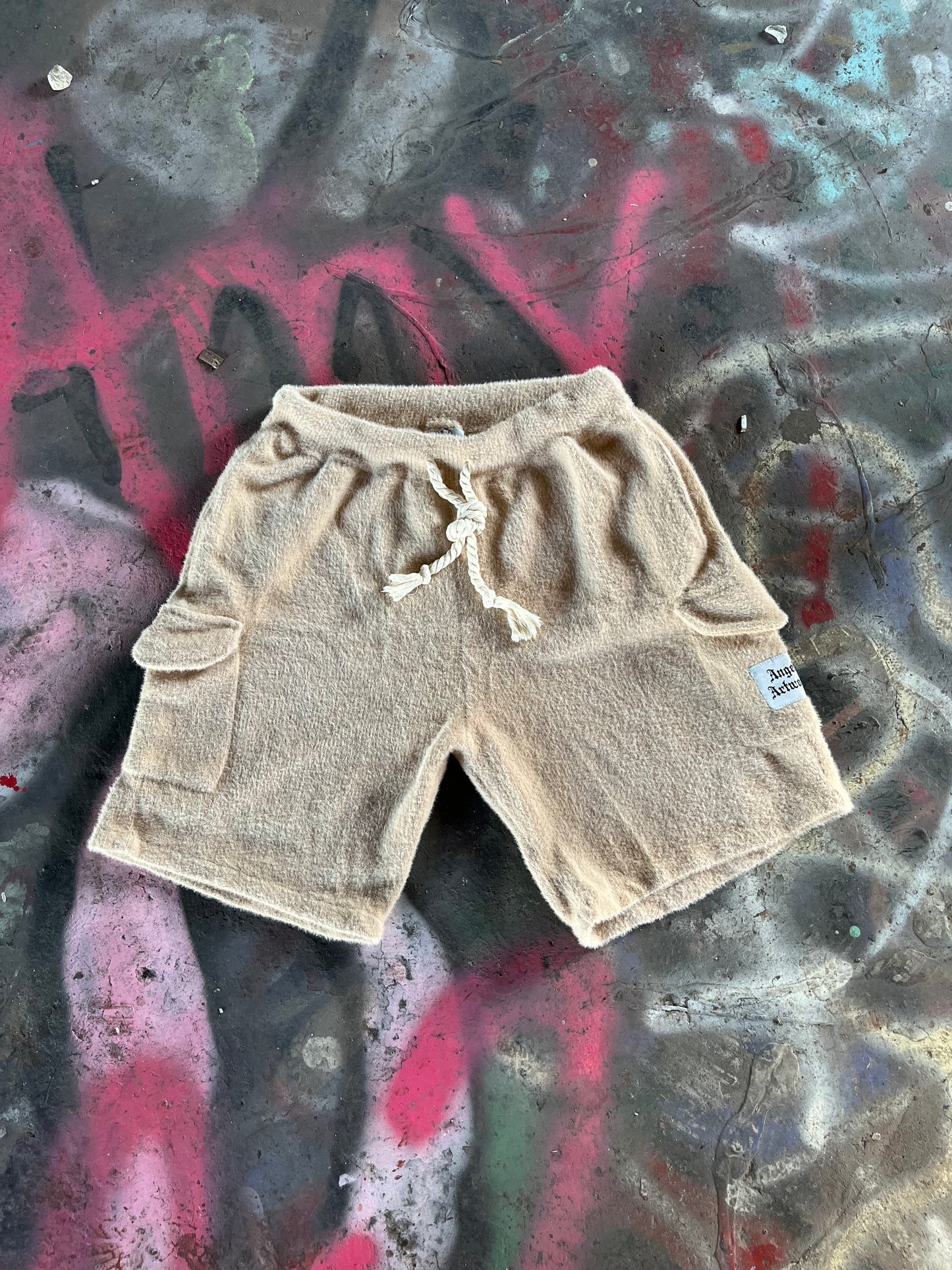 Mohair Cargo Shorts (Cream)